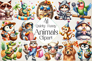 Quirky Funny Animals Sublimation, an Illustration by DreamPrint404 (Thumbnail 1 of 5)