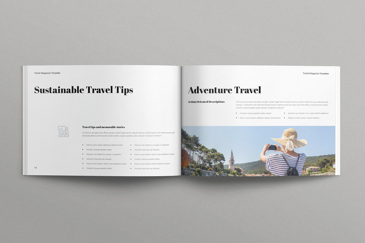 Travel Magazine Template Landscape, a Magazine Template by E-Type (Photo 5 of 8)