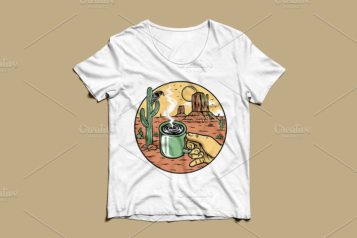drinking coffee in the desert, a Food Illustration by gunaonedesign (Photo 4 of 5)
