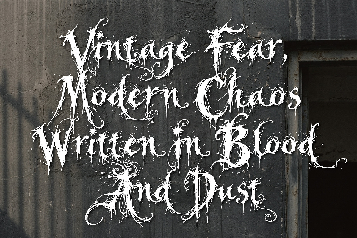 Bewarge Slaughter Horor Vintage Font, a Handwritten Font by HypeWorksCo (Photo 2 of 15)