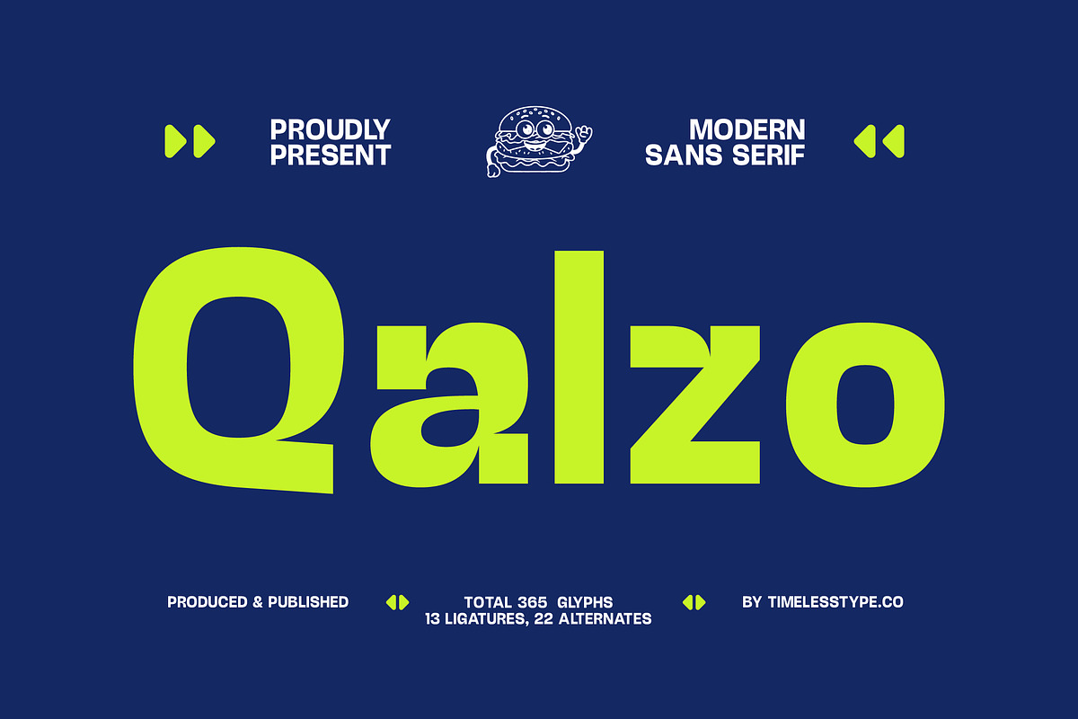 Qalzo Bold Modern Display Sans, a Sans Serif Font by timelesstype.co (Photo 1 of 20)