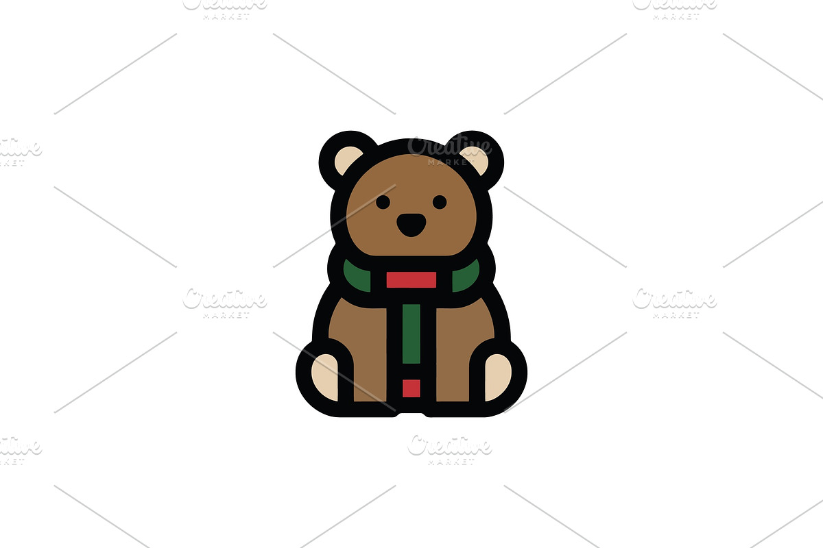 Cute Holiday Bear Logo, a Branding & Logo Template by Vectorium Studio (Photo 1 of 2)