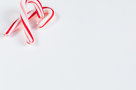 Candy Cane on White Background