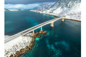 Aerial view of a bridge over, a Nature Photo by den-belitsky
