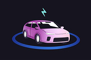 Electric cars, charging stations set, a Transportation Illustration by PaperTrident (Thumbnail 7 of 11)