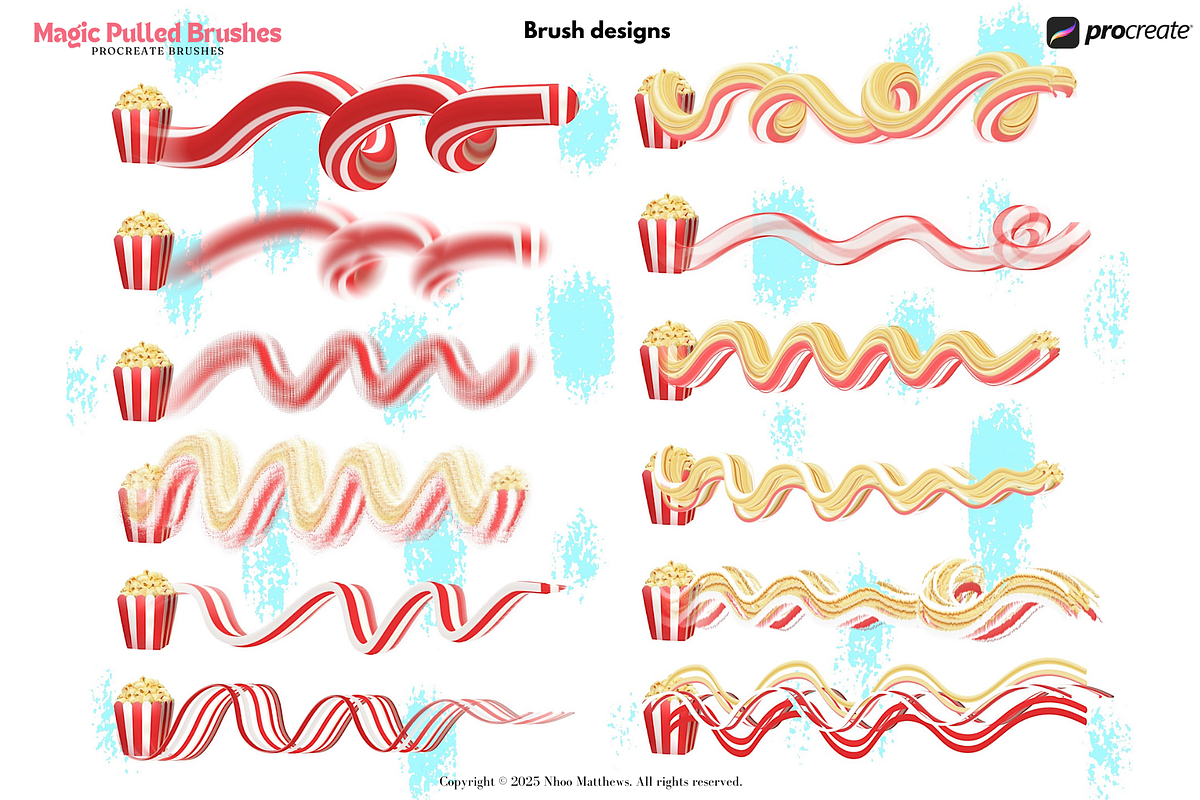 Procreate 3D Magic Pulled Brushes, a Brush Add-On by Fashion Workshop Bkk (Photo 10 of 15)