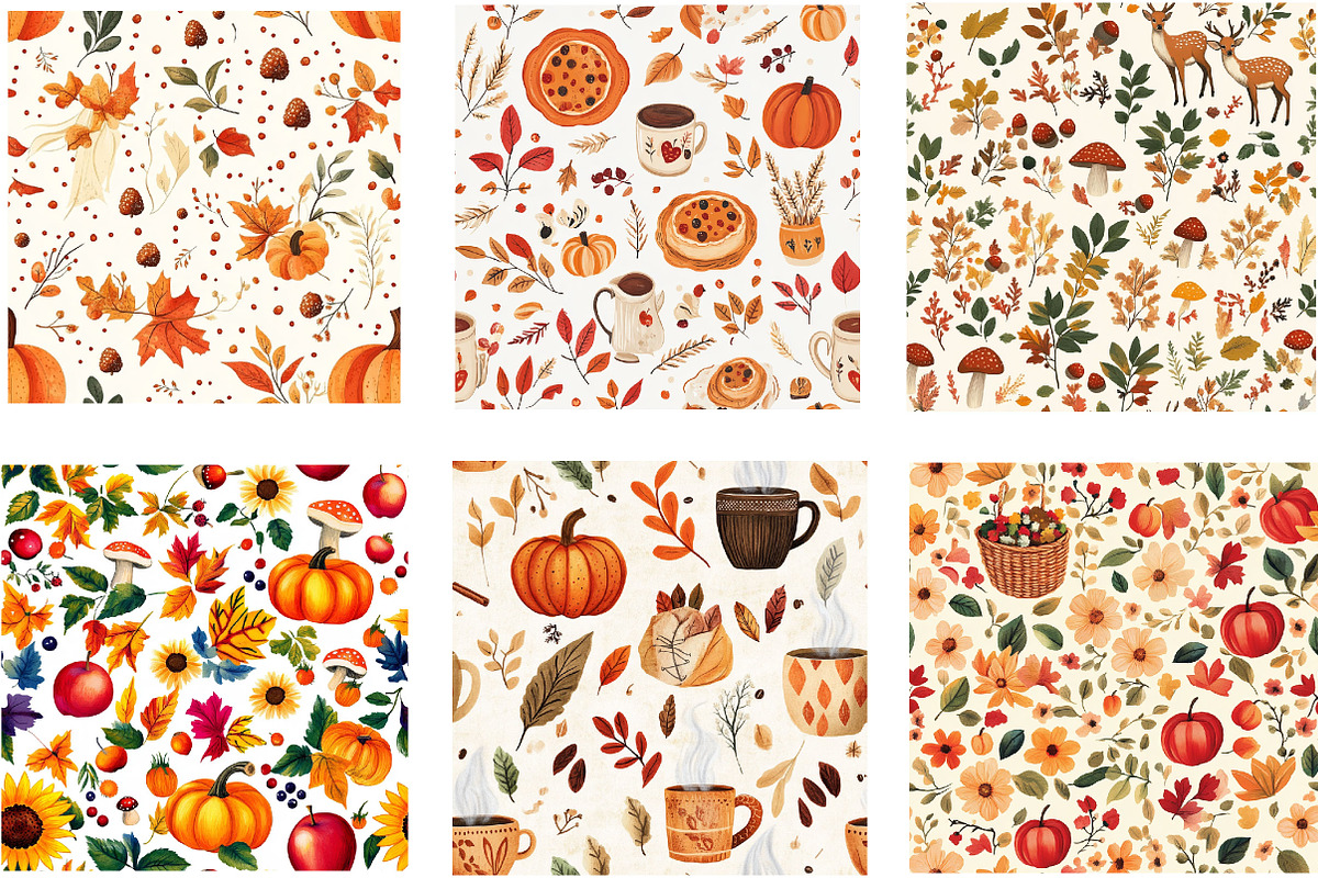 Cozy Fall Digital Paper, a Pattern Graphic by Designking (Photo 4 of 4)