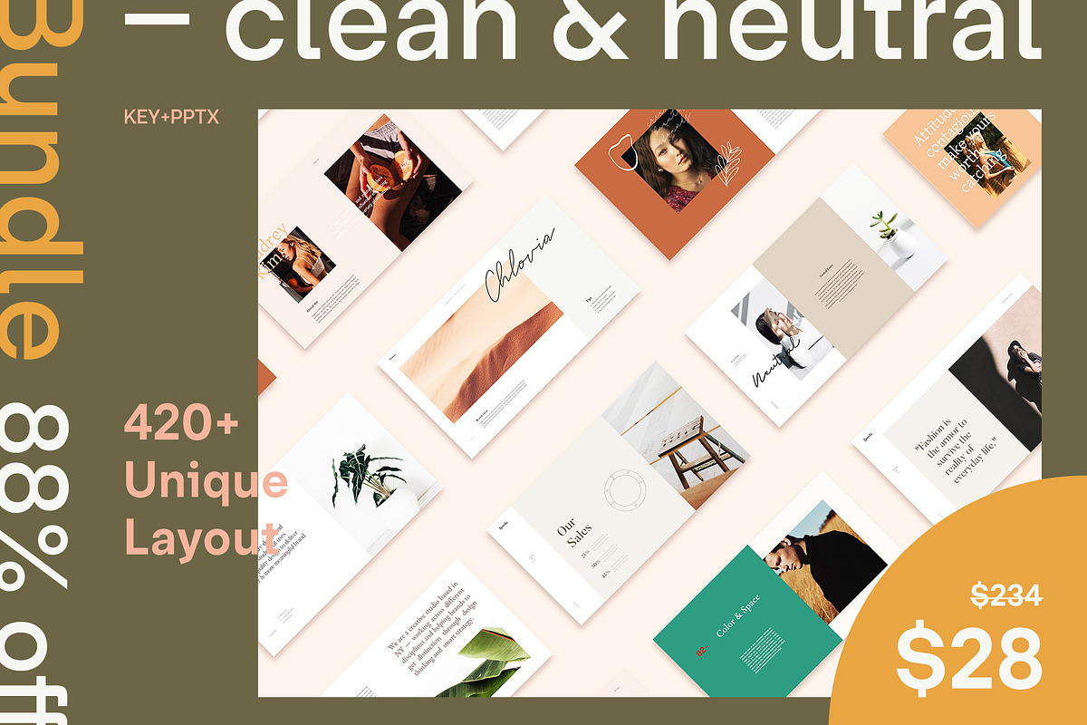 Clean & Neutral Bundle Presentation, a Presentation Template by Elokka Std. (Photo 1 of 17)