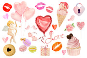 Hand Drawn Watercolor Set LOVE, an Illustration by Marge Art (Thumbnail 2 of 4)
