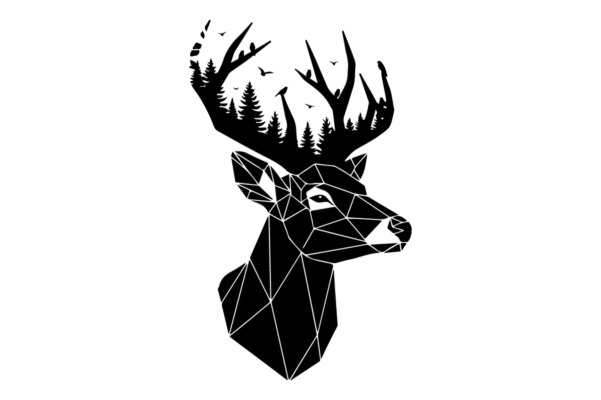 Deer Antler Silhouette Bundle, an Object Illustration by yasushie (Photo 3 of 31)