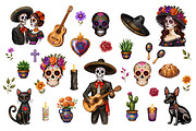 Fiesta de los Muertos, a Seasonal Illustration by IrynaPanashii (Thumbnail 2 of 9)