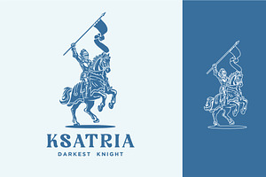 Vintage knight on horseback, a Branding & Logo Template by Vinsvectory