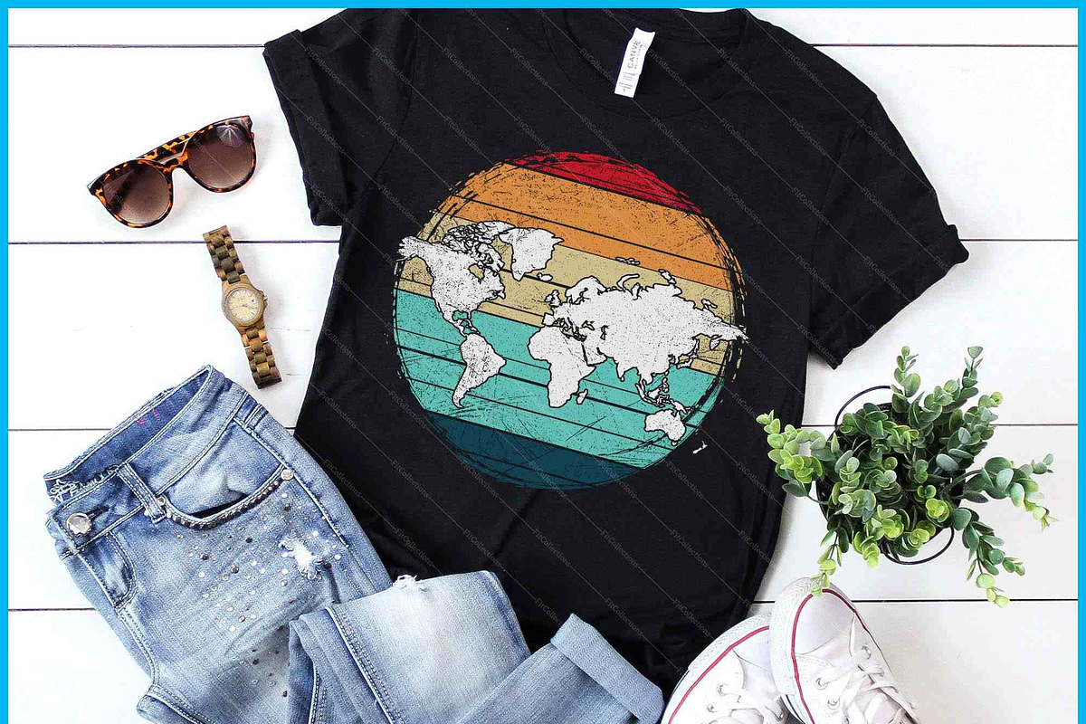 Retro World Map SVG, a Graphic by Creativeusart (Photo 1 of 4)