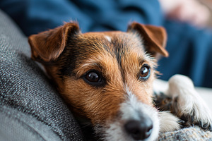 Adorable small terrier dog relaxing, an Animal Photo by MistyDay