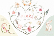 -20% Bloom Floral Watercolor Bundle, an Object Graphic by Cat In Colour (Thumbnail 1 of 14)