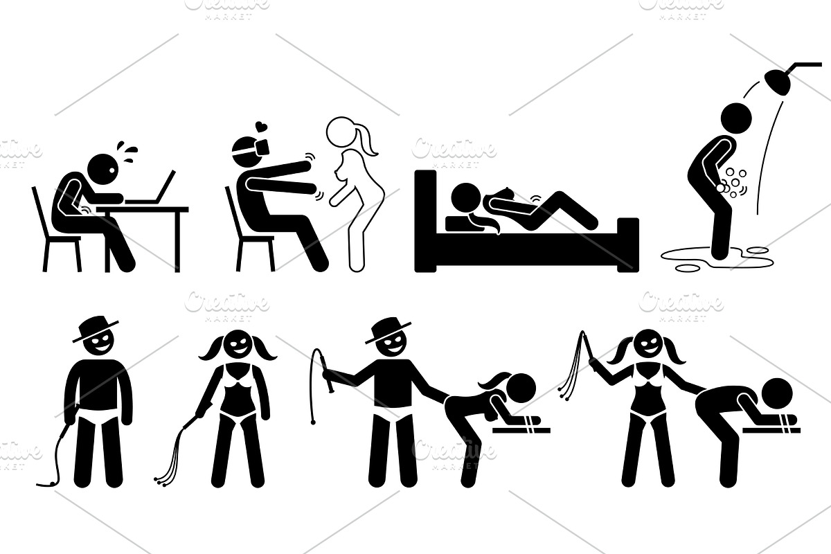 Masturbation BDSM Sexual Fantasies, an Outline Icon by Leremy Stick Figures