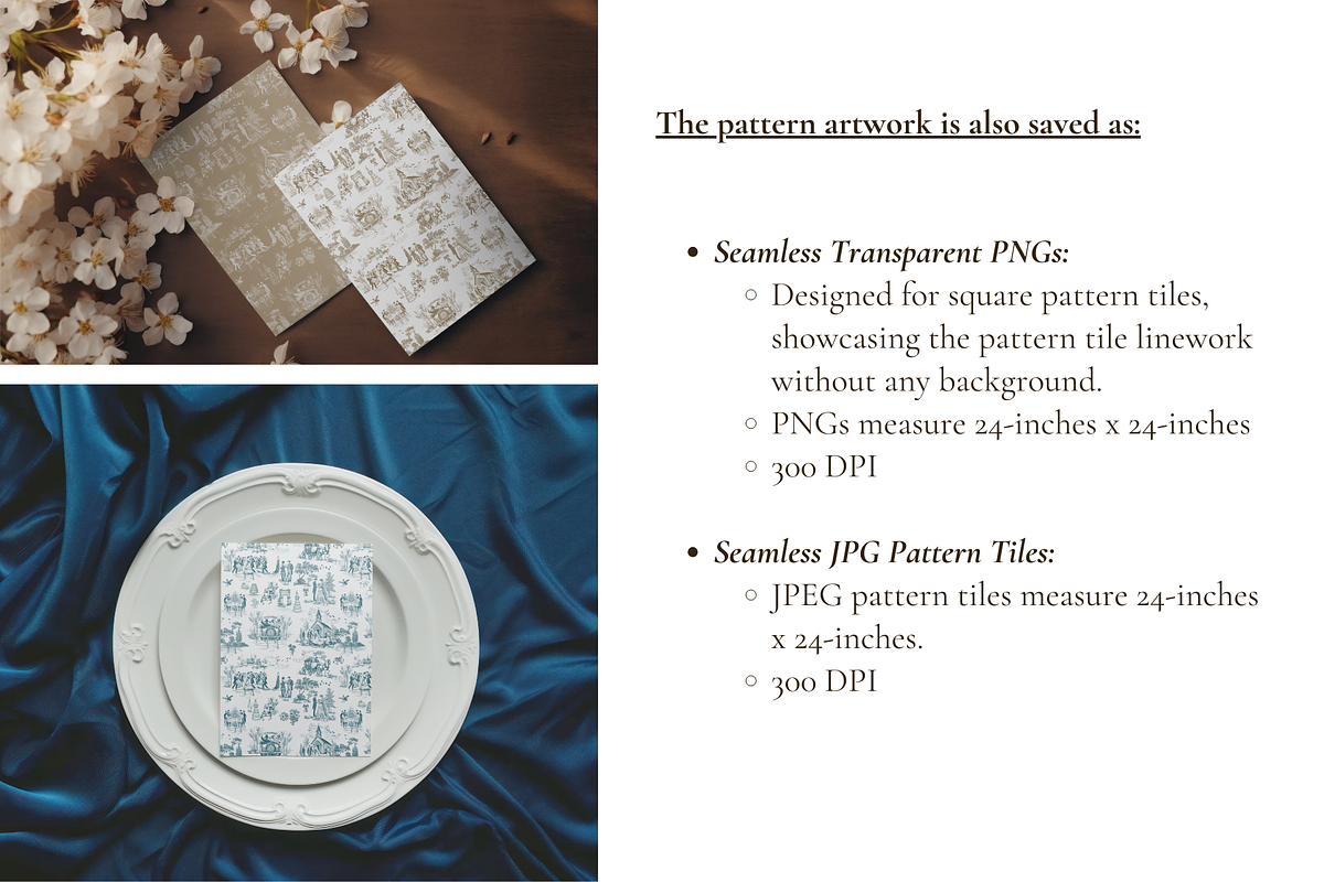 Classic Wedding Toile de Jouy Print, a Background Graphic by Hughes Studio (Photo 4 of 6)