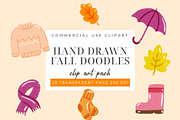 Hand Drawn Fall Doodle Clipart, an Object Graphic by Printable Pretty Studio (Thumbnail 2 of 5)