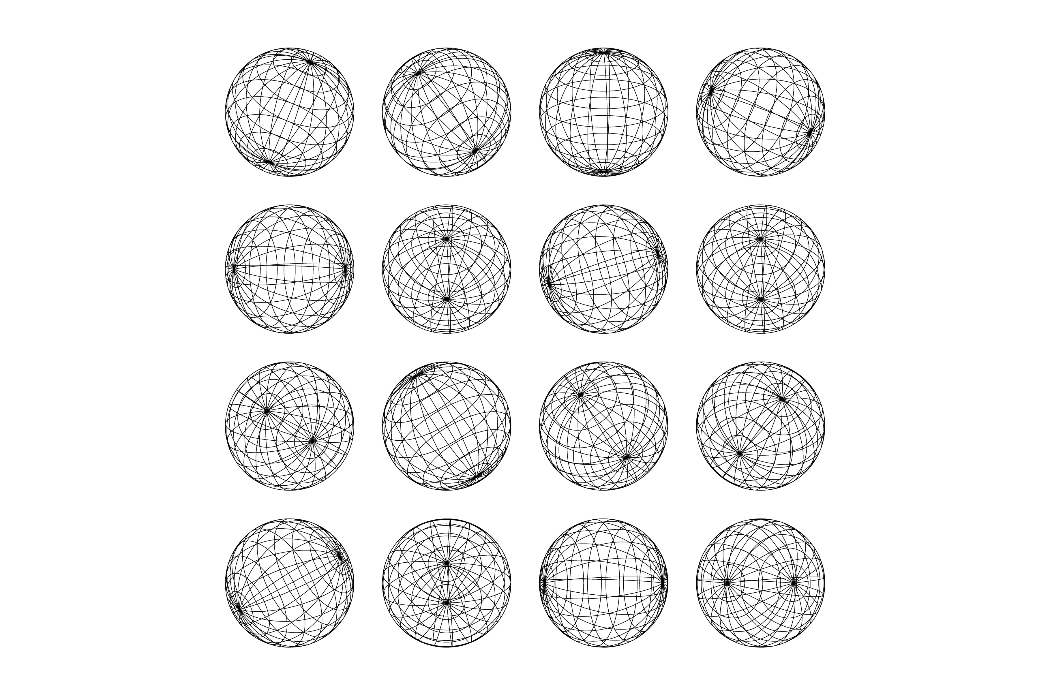Wireframe shapes, lined sphere | Object Illustrations ~ Creative Market