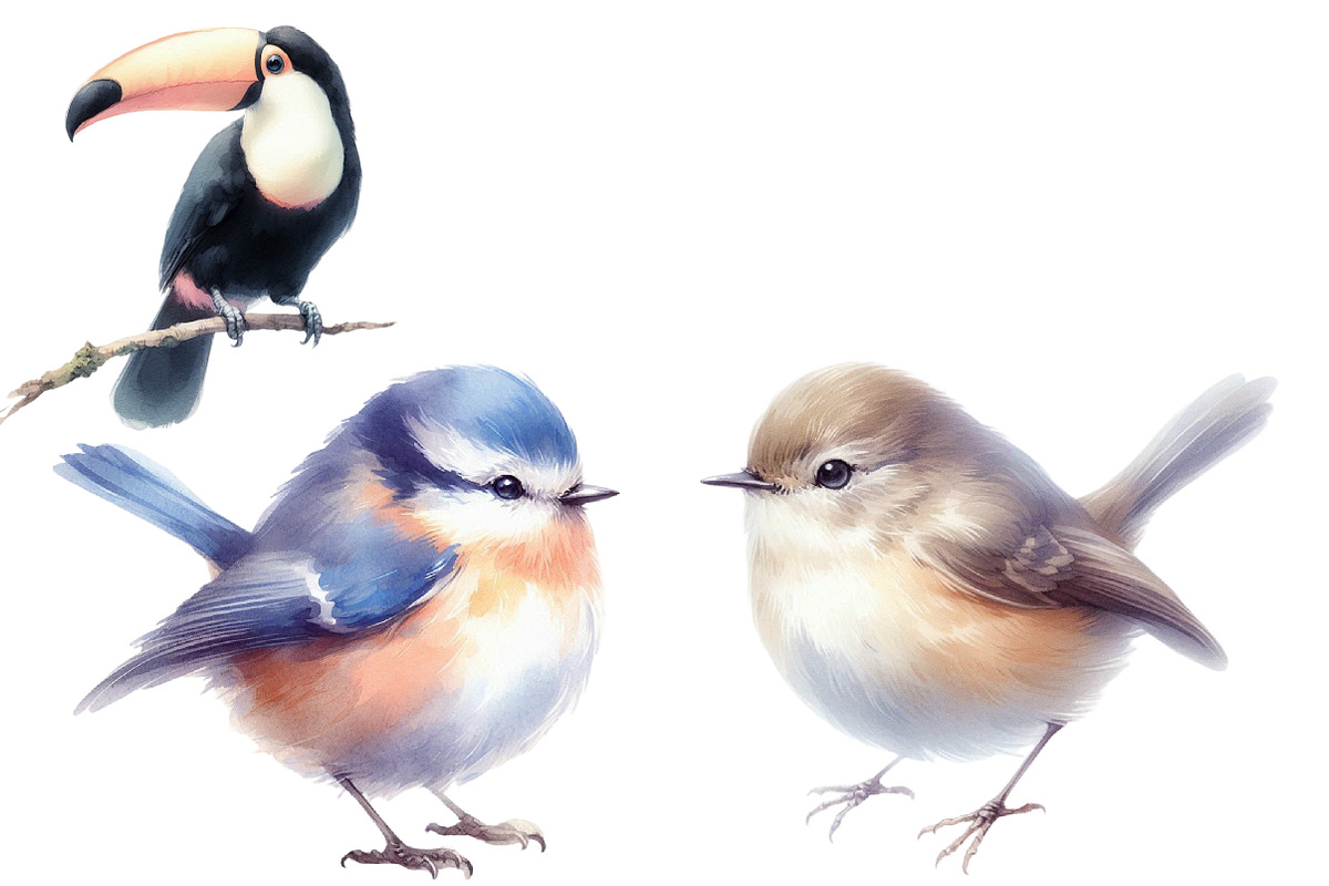 Watercolor Bird clipart, an Illustration by Designworld (Photo 3 of 5)