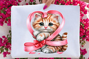 Valentine Cat Clipart PNG Bundle, a Seasonal Illustration by SVGArt (Thumbnail 5 of 5)