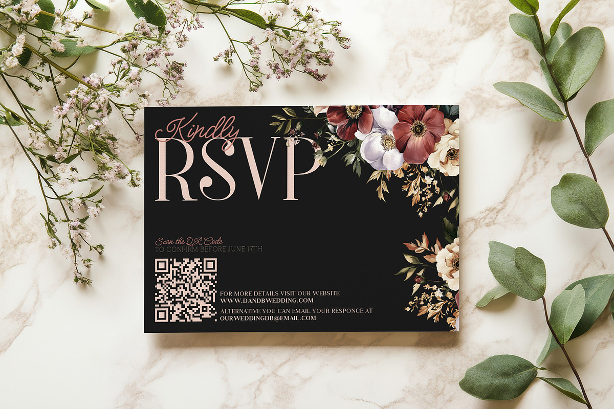 Dutch Style Black Wedding Invitation, an Invitation Template by Hotpin (Photo 5 of 5)