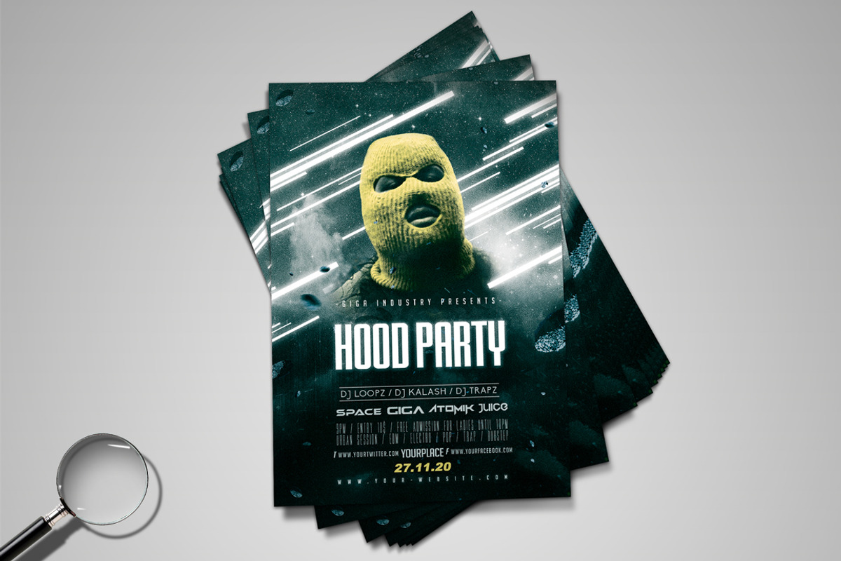 Hood Party | Club & Deejay Flyer, a Flyer Template by GIGA-TEMPLATE (Photo 2 of 5)