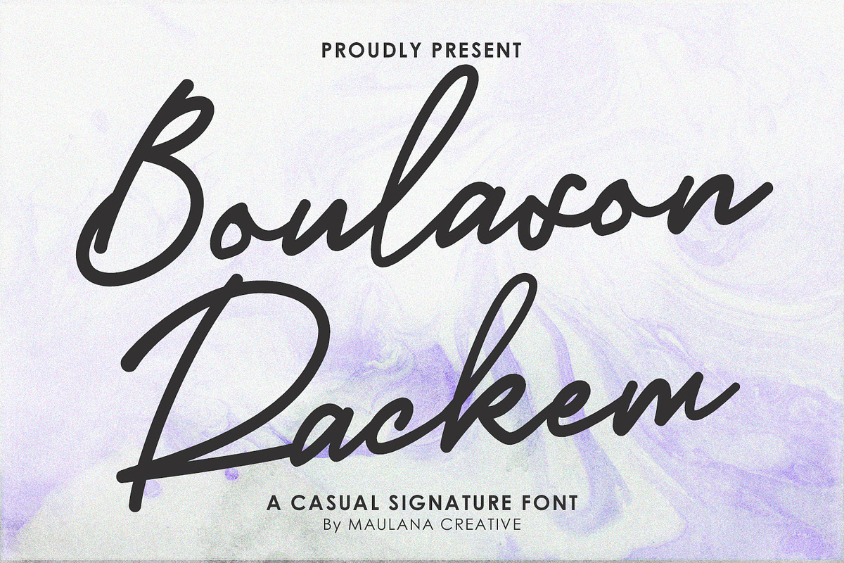 Boulason Rackem Casual Monoline Sign, a Script Font by Maulana Creative (Photo 1 of 7)
