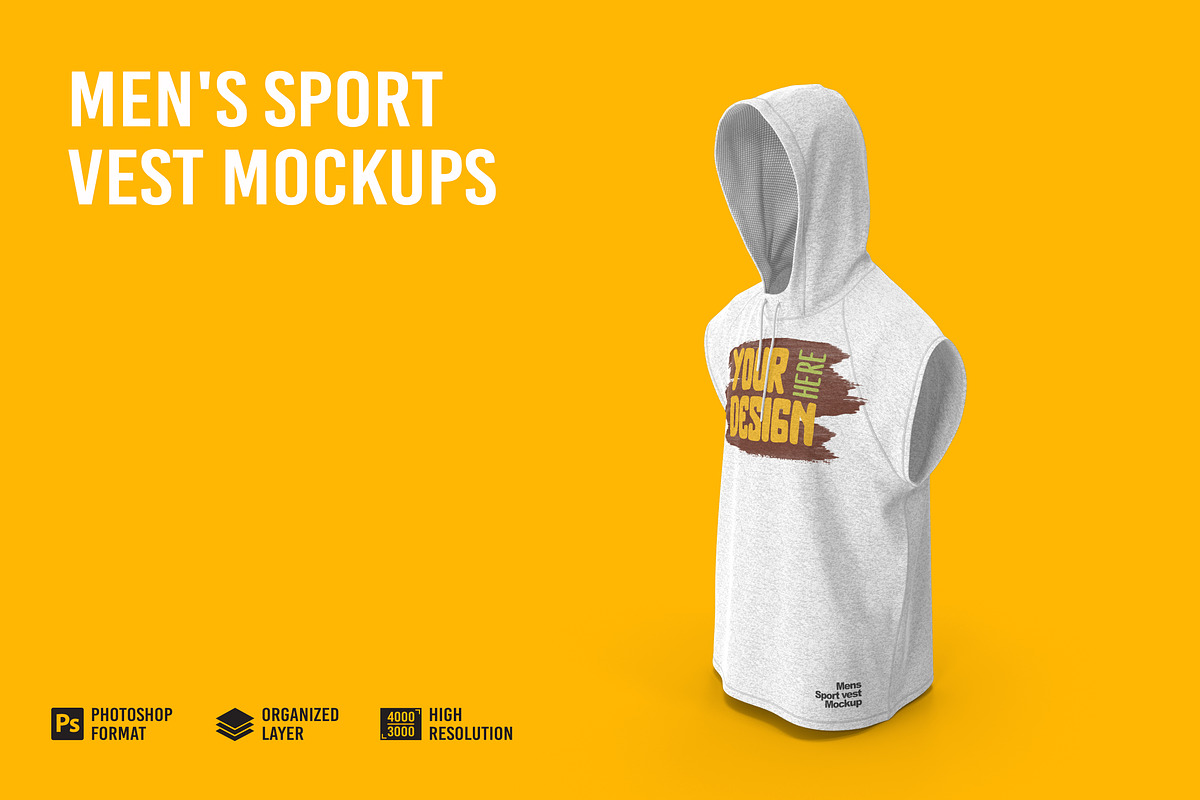 Men's Sport Vest Mockup, a Hoody Mockup by Aprndy85 (Photo 1 of 3)