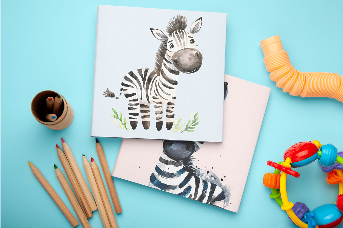 Watercolor zebra clipart, an Illustration by Idressart (Photo 8 of 10)
