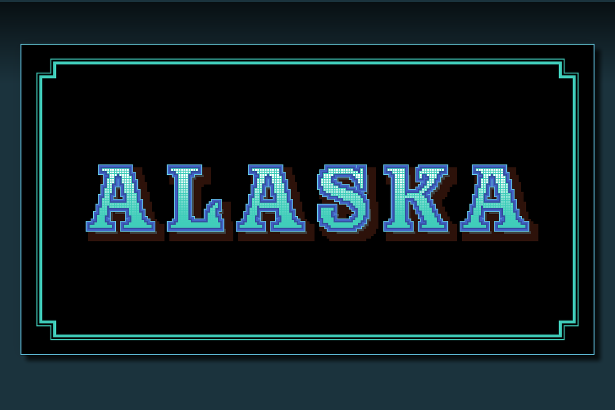 Alaska - Art Nouveau pixel art, a Serif Font by SelfBuild Type (Photo 9 of 11)