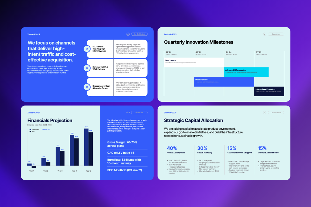 Zentra AI SaaS Pitch Deck Keynote, a Presentation Template by Unich Design Bureau (Photo 8 of 8)