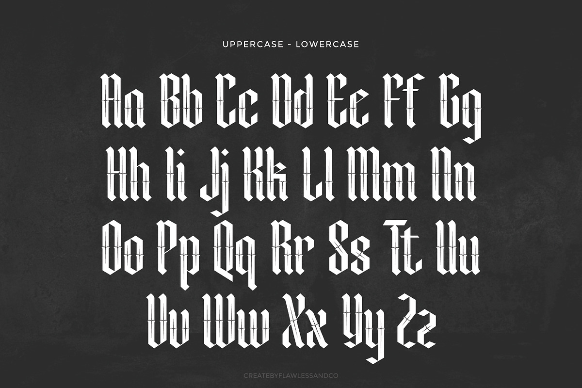 Roslenk Vol2 – Blackletter Font, a Blackletter Font by Flawless And Co (Photo 10 of 10)