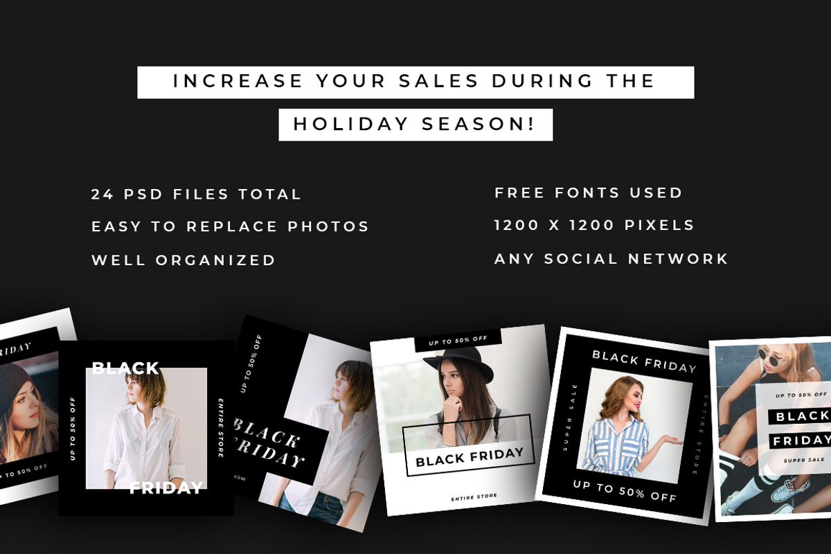 24 Black Friday Instagram Posts V2, a Social Media Template by MinimalStudioCo (Photo 5 of 5)