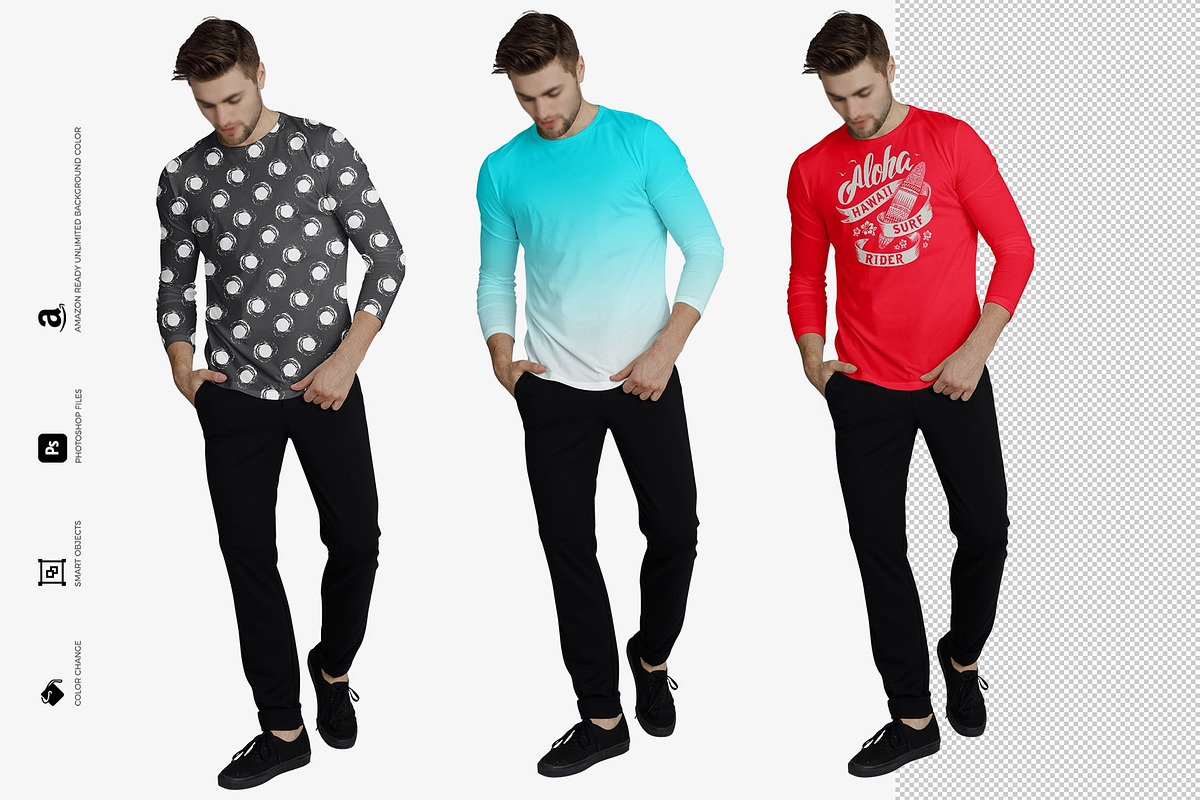 Long Sleeve T-shirt Mock-Up, a Shirt Mockup by Mock-up Store (Photo 3 of 8)