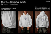 Boxy Hoodie Mockup w/ Model, a Hoody Mockup by Mocktopia (Thumbnail 1 of 10)
