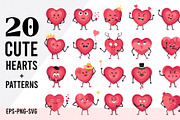 Cute Heart Characters & Patterns, an Object Graphic by IRSYART (Thumbnail 2 of 11)