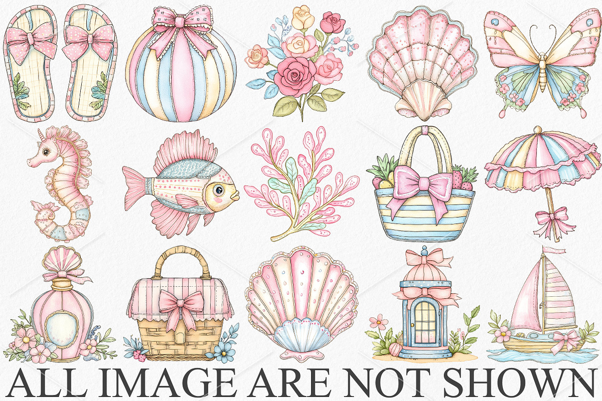 Watercolor Summer Clipart Bundle, a Seasonal Illustration by Canvas Craft (Photo 4 of 7)