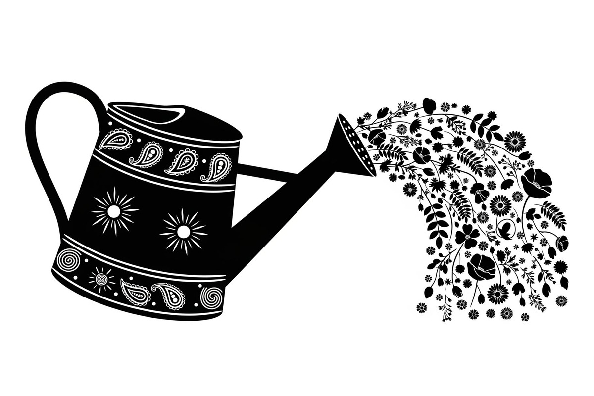 Floral Watering Can Design Bundle, an Illustration by Gaye Art (Photo 2 of 31)