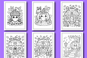 Whimsical Cozy House Coloring Book, a Seasonal Illustration by Design Zone (Thumbnail 4 of 5)