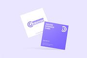 Square Business Card Mockup Bundle, an Advertising Mockup by graphypix (Thumbnail 12 of 14)