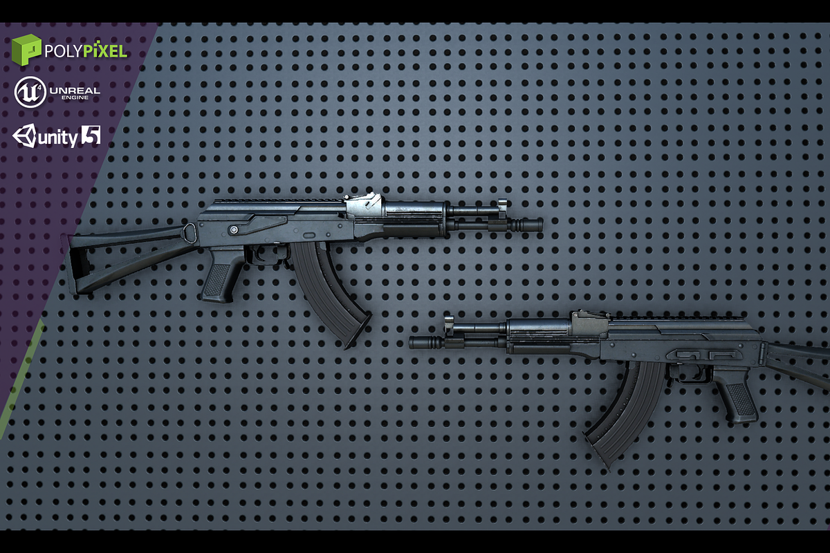 Weapon Pack: Assault Rifles, an Object 3D Model by PolyPixel (Photo 6 of 9)