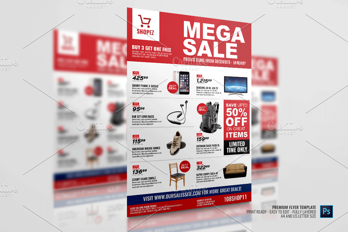Sales and Promotional Flyer, a Flyer Template by PSDPixel