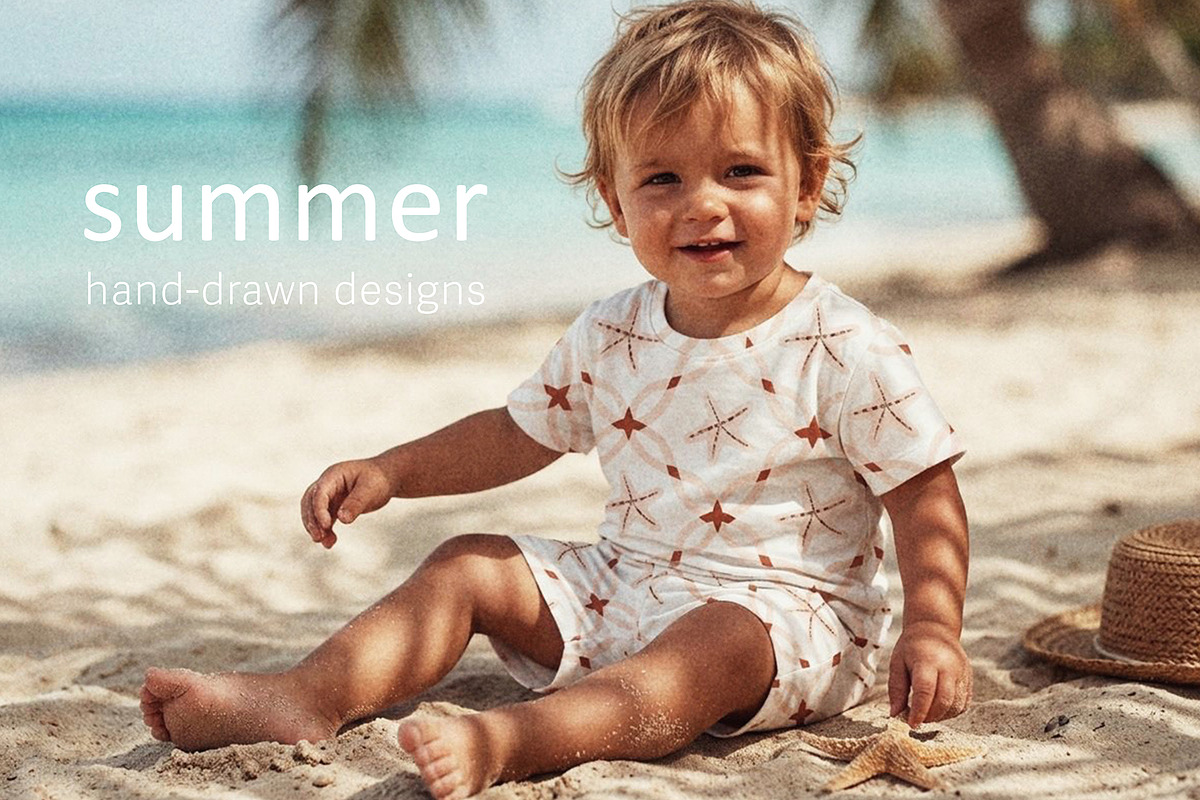 Summer Vibes Seamless backgrounds, a Pattern Graphic by Pattern + watercolor (Photo 2 of 13)