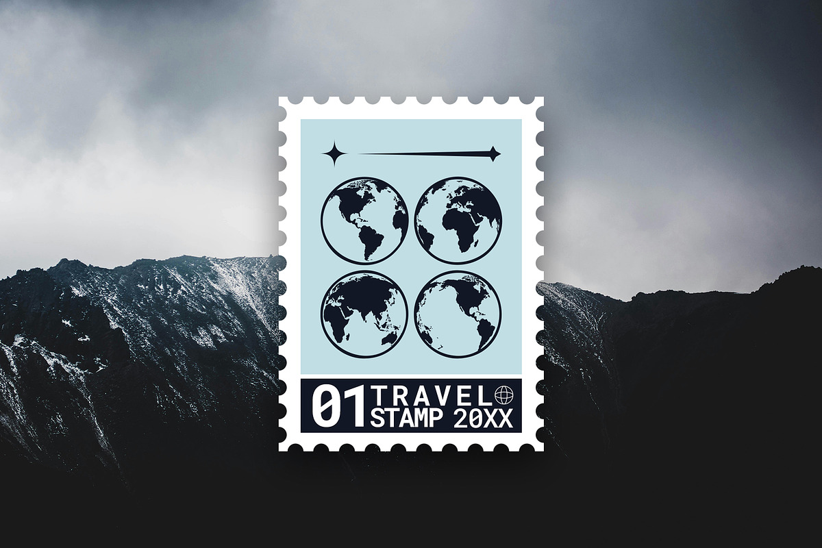 12 Travel Stamps, an Object Graphic by Parisa-Artstudio (Photo 5 of 5)