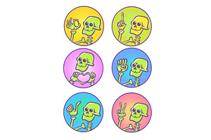 A Set Of Hand Gestures Made By A