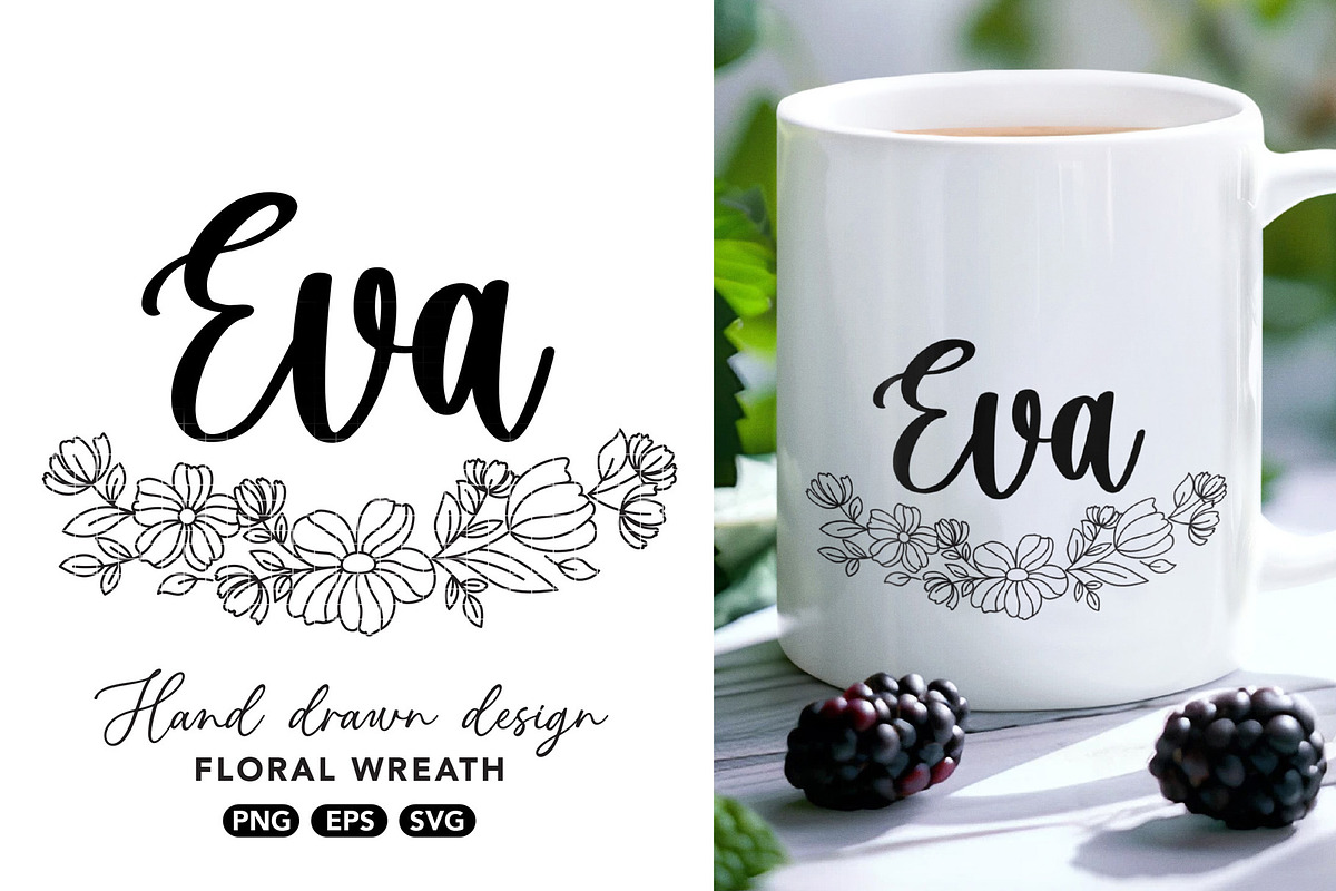 laurel wreath SVG, flower border, a Graphic by hanacrochetdesign (Photo 9 of 11)