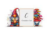Whimsical Colorful Gnome Clipart, an Illustration by Creative Art (Thumbnail 9 of 11)