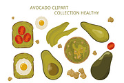 Avocado Clipart Collection Healthy, a Food Illustration by Vaniuta_Art (Thumbnail 1 of 3)