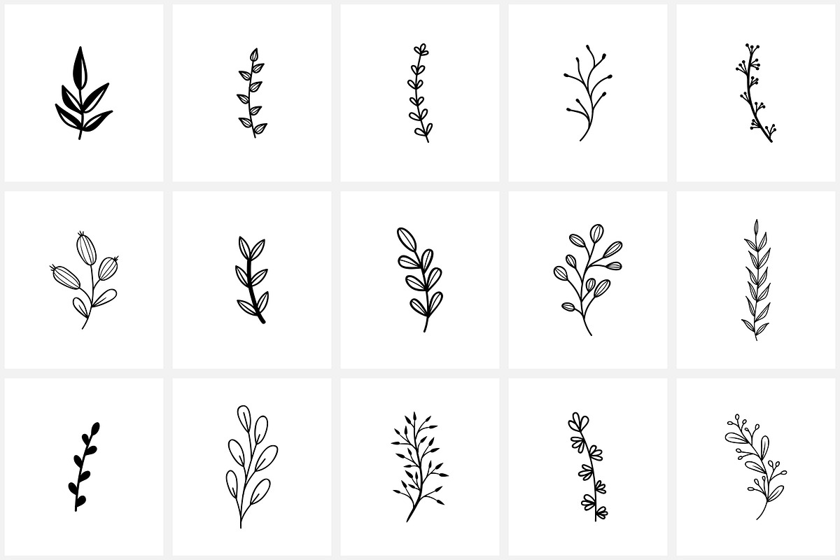 100 Hand Drawn Logo Elements, a Decorative Illustration by NatalieArtShop